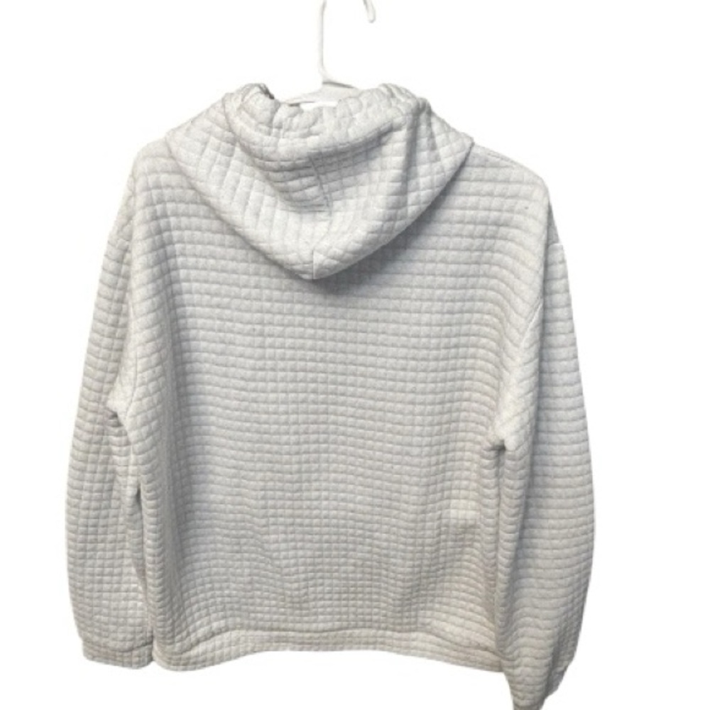 Vogue Men’s White pullover hoodie waffle style size Large Textured Hoodie - Picture 3 of 11